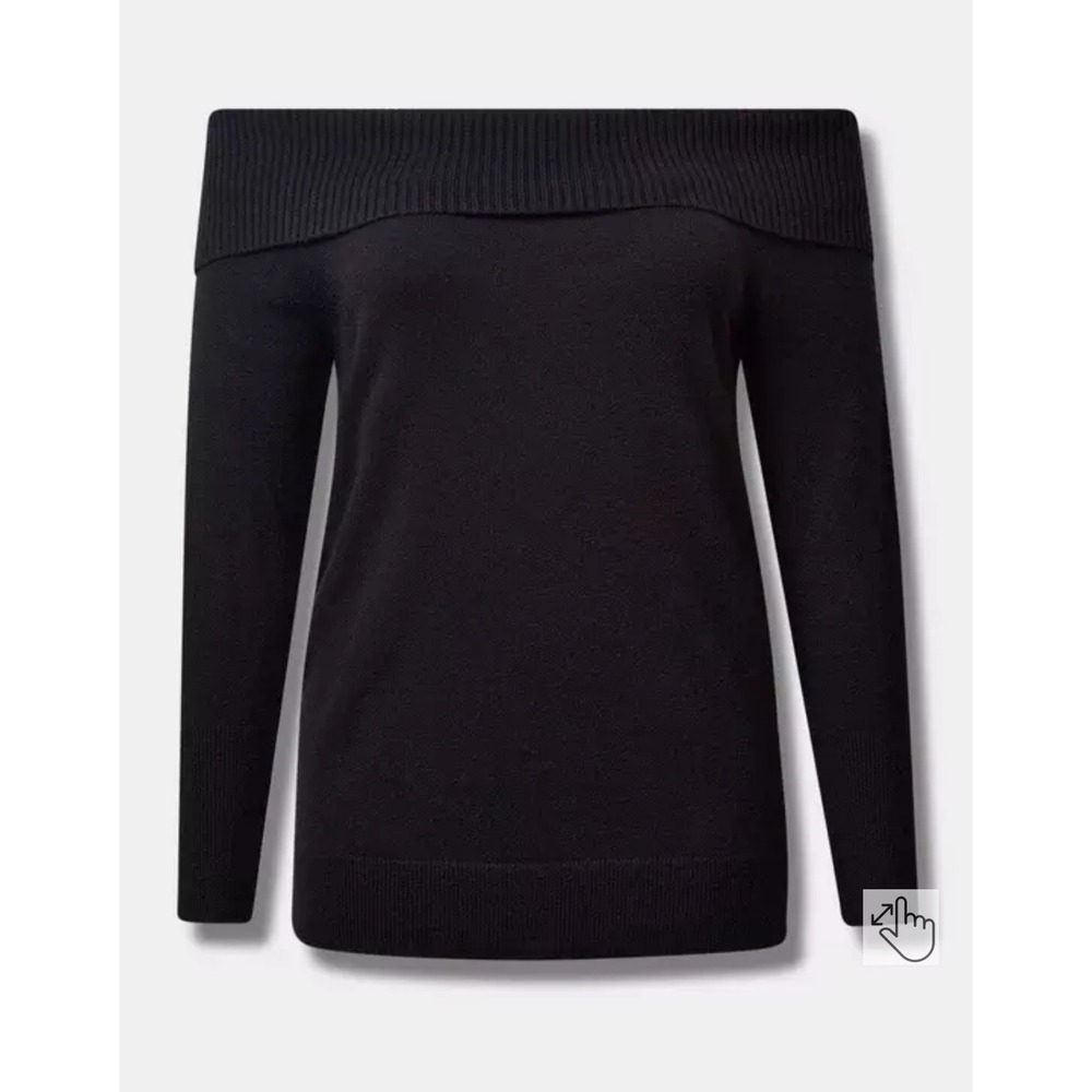 Torrid 4X Black Sweater Women Pullover Off Shoulder Plus Size